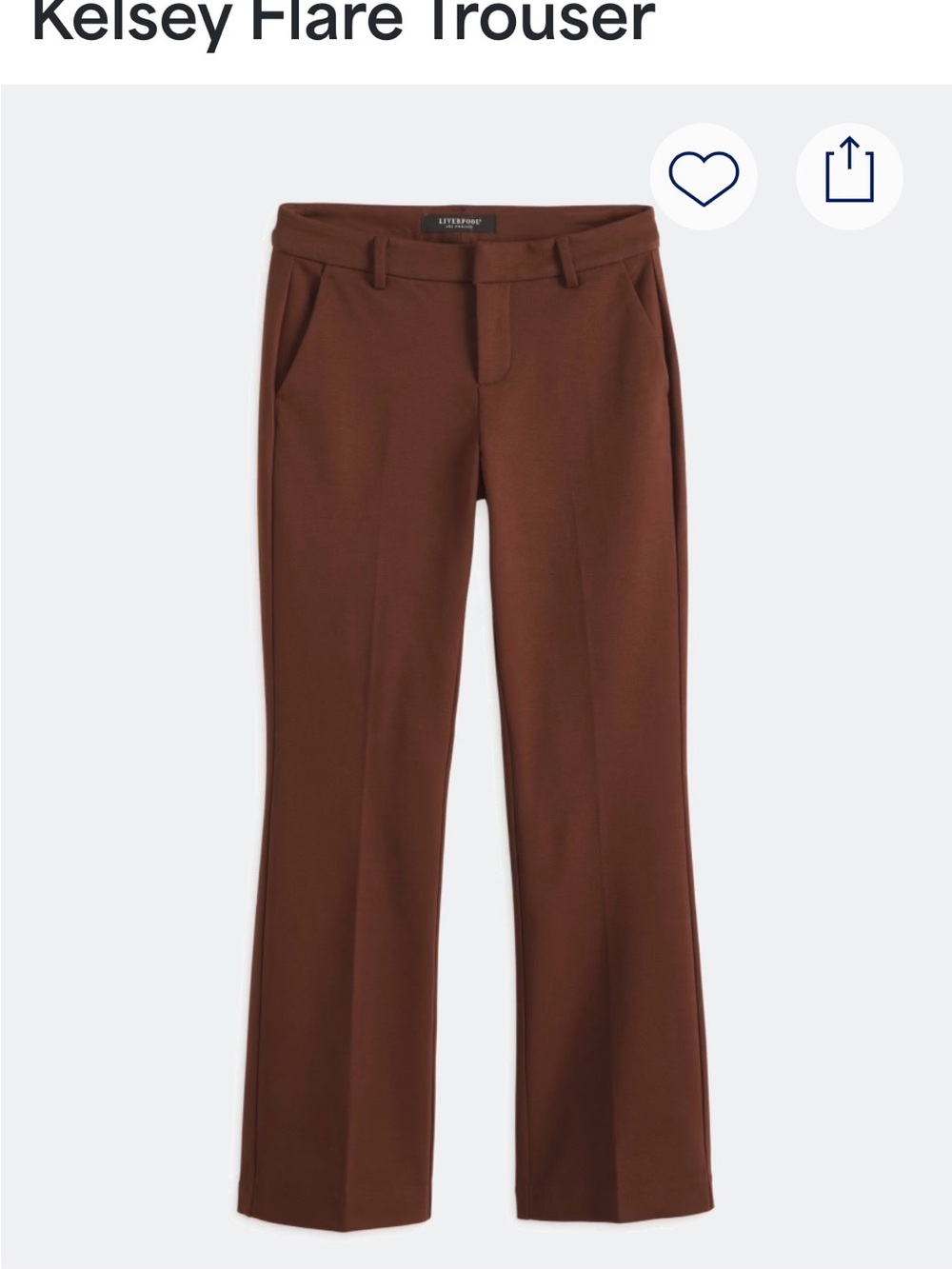 Liverpool Kelsey Flare Trouser in Chocolate Brown